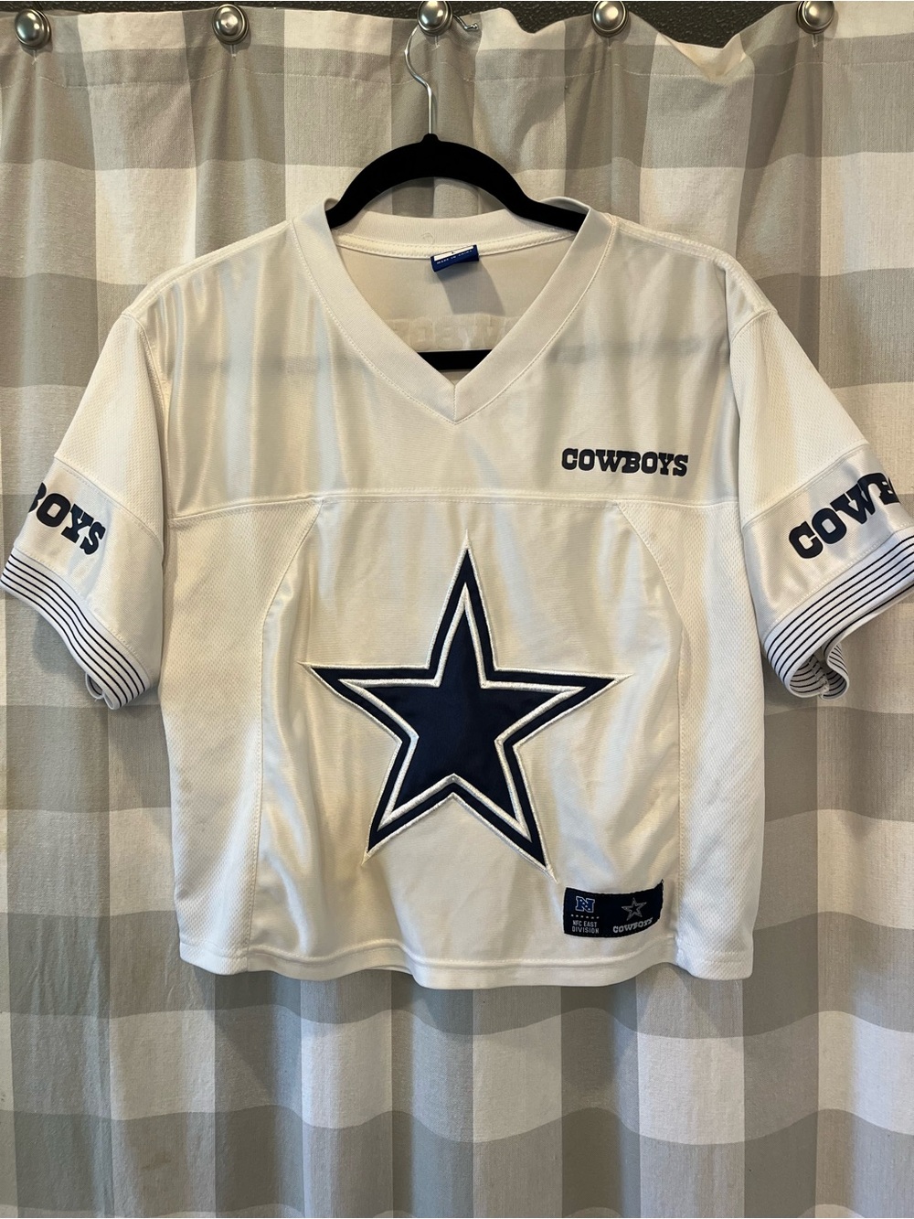 Cowboys Kids White Navy Star Short-Sleeve Jersey Top